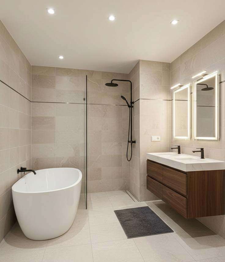Salle de bains rénovée par CHC Habitat au Chesnay